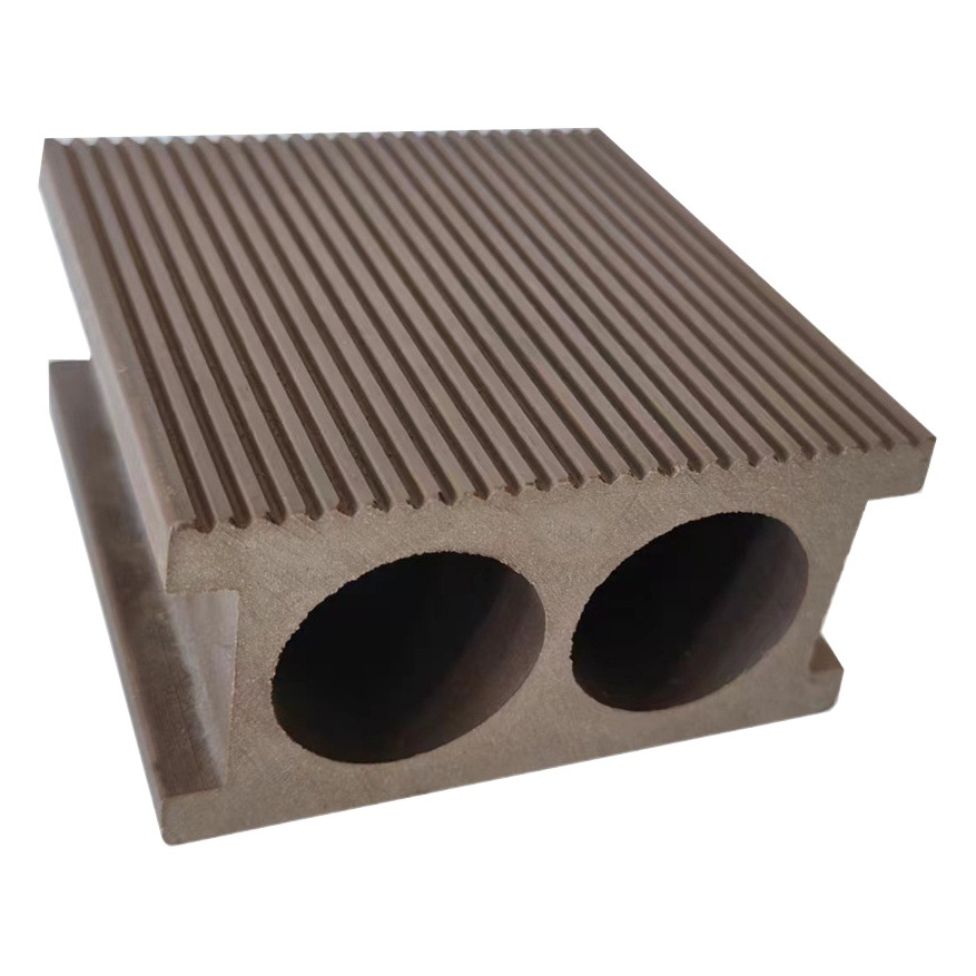 Madera plástico WPC piso generación redondo agujero 100*50 protección del medio ambiente plástico material de madera jardín decoración al aire libre tablero anticorrosión madera image 1
