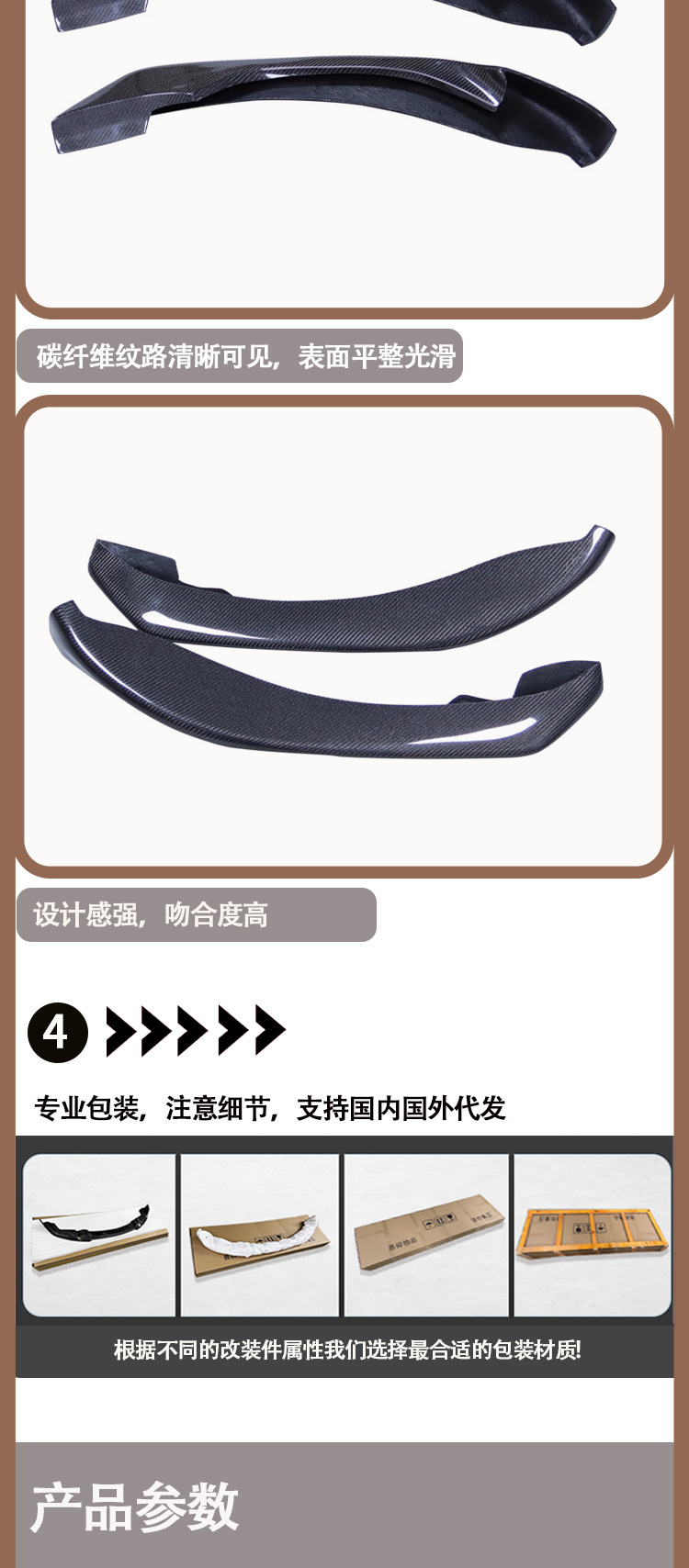 For 2014-2021 BMW M3 M4 F80 F82 AC carbon fiber front wrap angle front lip wrap angle