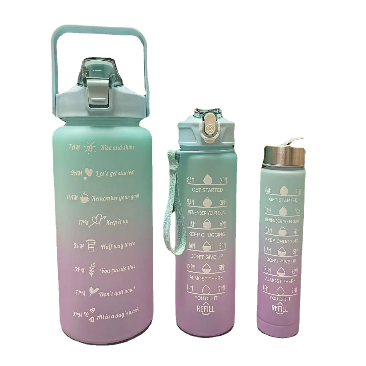 Taza de agua de gran capacidad de plástico esmerilado de dibujos animados espacio taza tamaño traje gradiente color taza conjunto transfronterizo deportes olla portátil