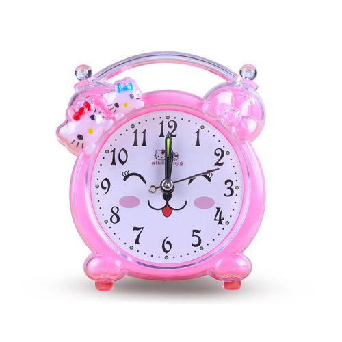Wholesale silent movement alarm clock children's cartoon clock bedside simple internet celebrity alarm clock sweep second movement desk clock