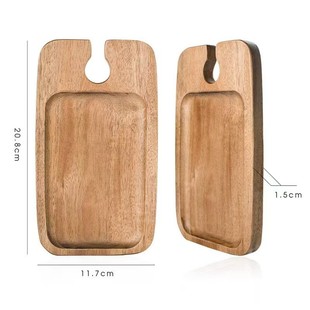 Wooden Tray with Wine Glass Storage Rack Deli Board Portable Picnic Cutting Board Home Breakfast Tray