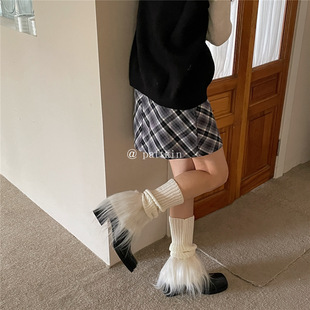 New Handmade Spice Girl Millennium Style Maomao Knitted Stitching y2k Subculture Socks