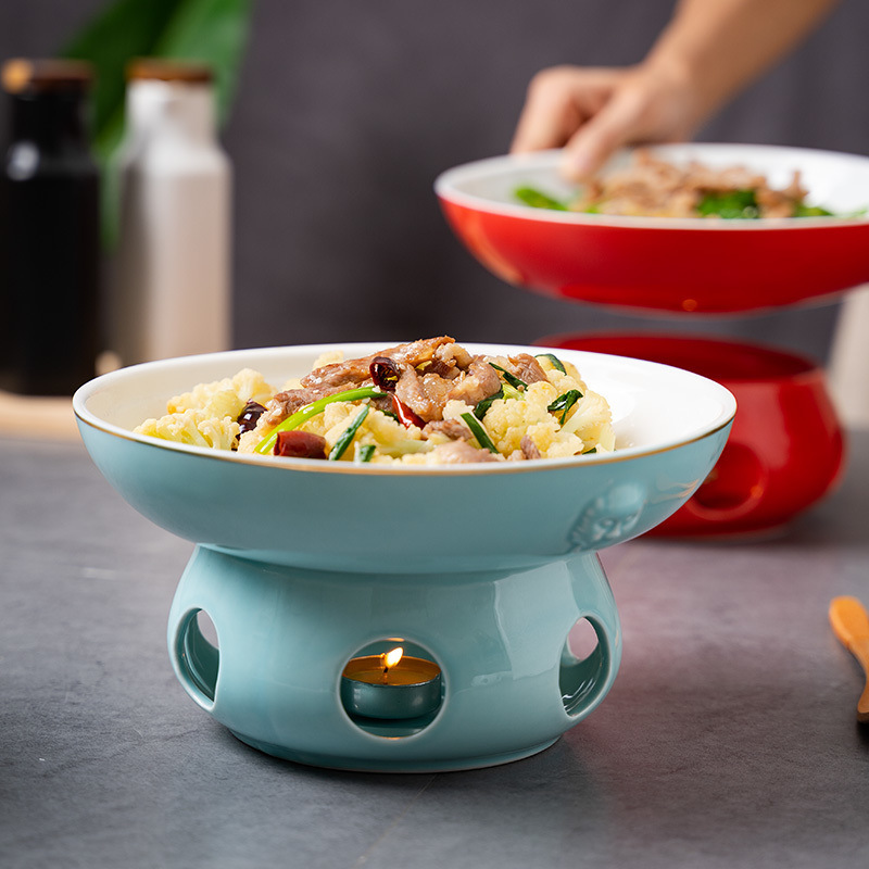 湖南料理乾鍋キャンドル加熱炉炒め牛肉保温プレートホテルレストラン業務用食器セラミック明炉|undefined