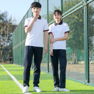 21 new short-sleeved school uniform suit junior high school student sports style collective sports meeting activity class uniform