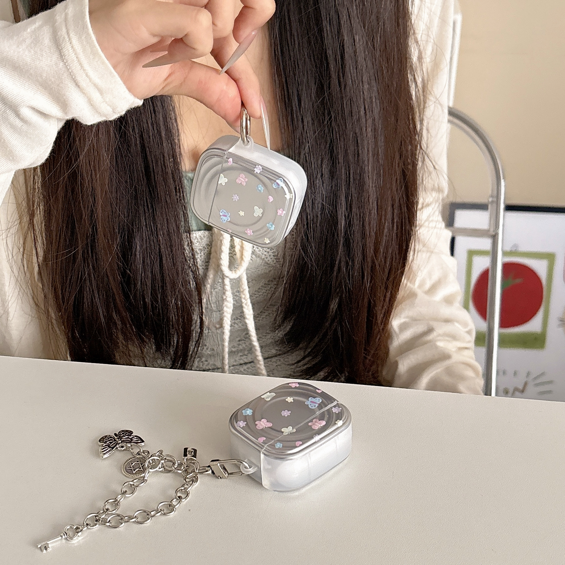 Flores de mariposa de color ondulado para Airpods nuevo juego de auriculares de 3 generaciones 4 airpods 1/2 colgante Pro2 femenino