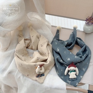 Baby Triangle Scarf Cartoon Scarf Autumn and Winter Warm Kidsren's Scarf Fashionable and Versatile Cute Spring & Fall Neck Scarf for Boys and Girls