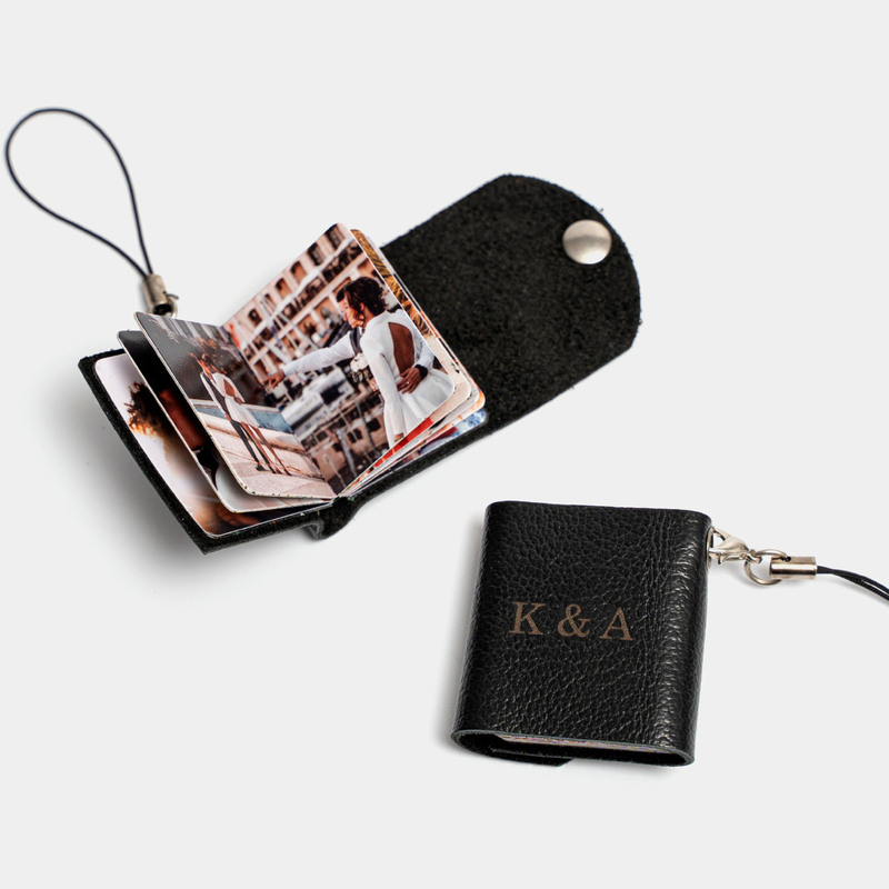 Mini Leather Photo Keychain Distinctive DIY Color Photo 12 Album Key Ring Hanging Buckle Spot Wholesale