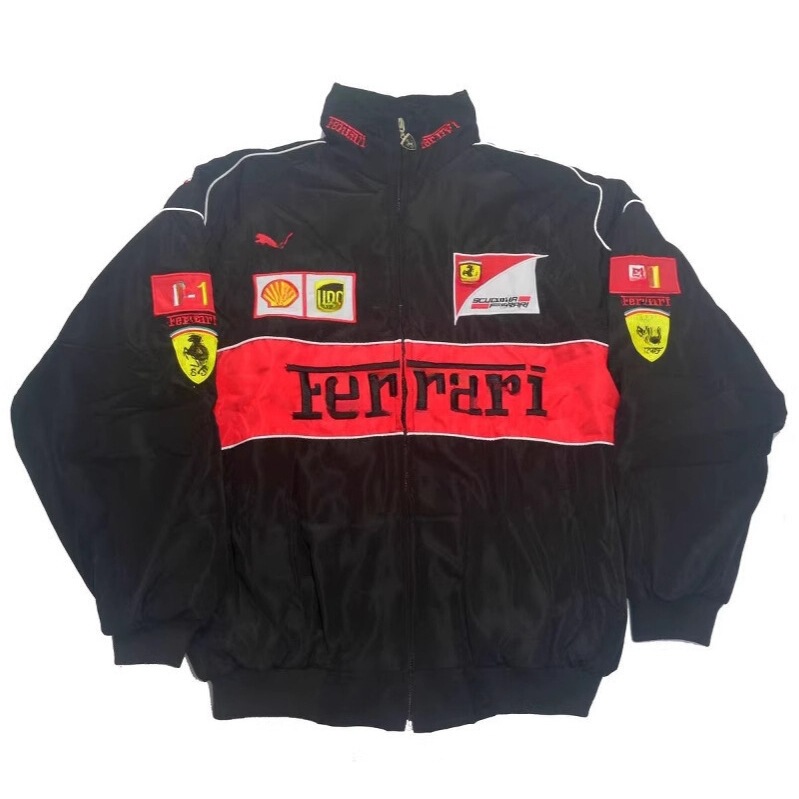 Order-F1 Ferrari Embroidered Racing Suit Cross-Border Retro European and American Motorcycle Cycling Jacket Casual Jacket Wear-Resistant