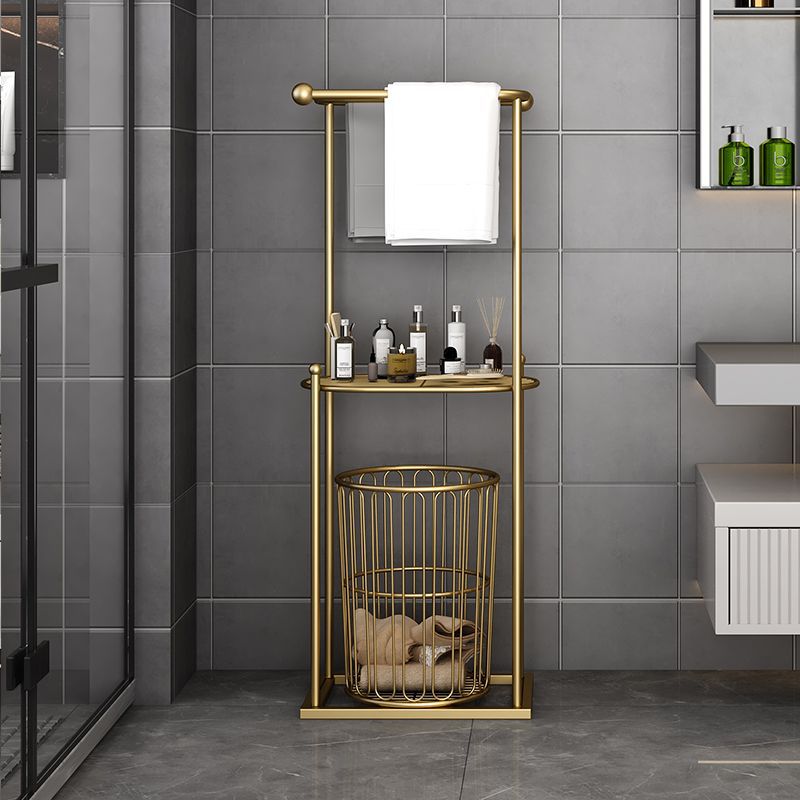 Bathroom Storage Rack Floor-Standing Bath Towel Rack Without Punching Bathroom Bathtub Side Dirty Clothes Basket Rack