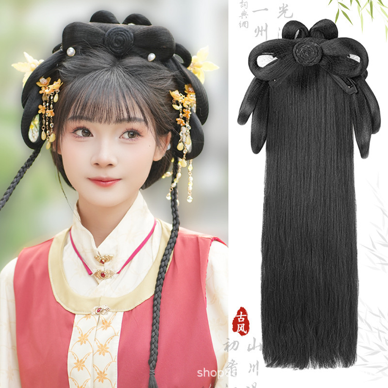 Ancient Chinese Clothing Wig After Spring Dawn Hair Bun Antique Ming Style One-piece Style Fairy Daily All-match Hair Accessories Ancient Chinese Clothing Wig After Spring Dawn Hair Bun Antique Ming Style One-piece Style Fairy Daily All-match Hair Accessories