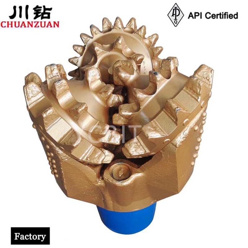 12 1/4英寸 IADC127打水井中软地层钻速快橡胶密封钢齿三牙轮钻头