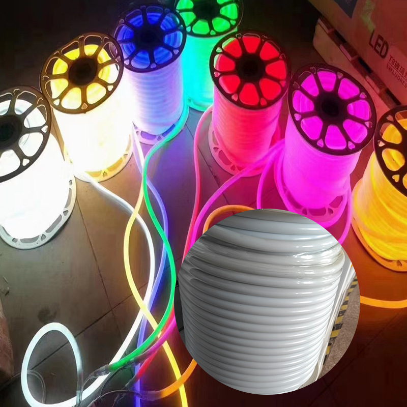 led柔性220V360度圆形发光灯带高亮120灯户外防水亮化广告霓虹灯|undefined
