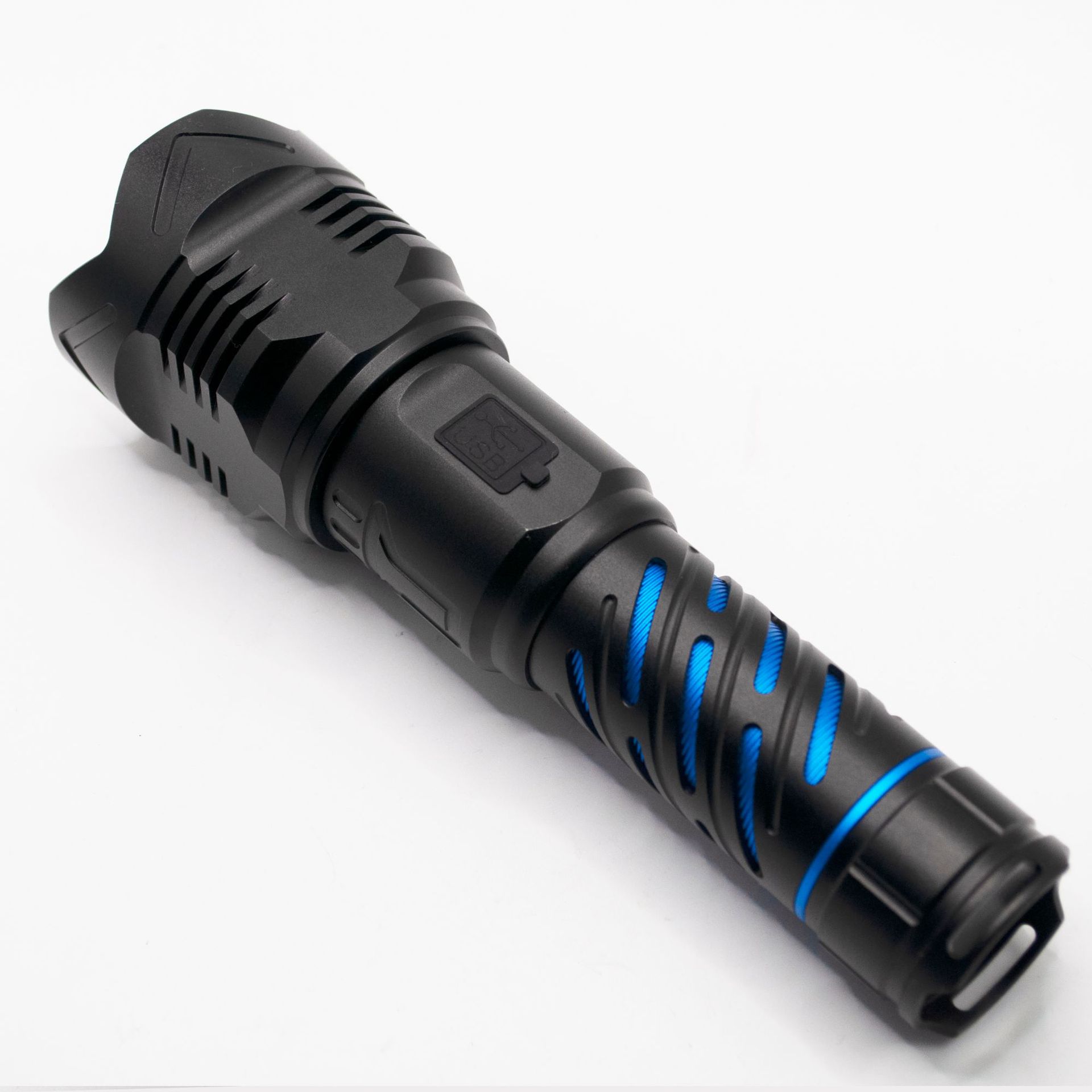 Venta caliente de Amazon, nueva actualización, linterna láser blanca, puerto de carga tipo-c personalizado, linterna digital