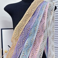 新款釘珠服裝花邊蕾絲刺繡漢服民族風衣領飾品服裝輔料