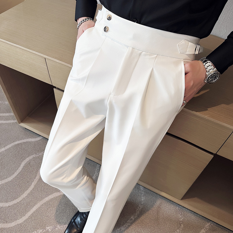 Pantalones de Vestir para Hombre, Estilo Británico Nápoles, Corte Slim Fit, Ajustados, Casuales de Negocios, Primavera 2025 image 5