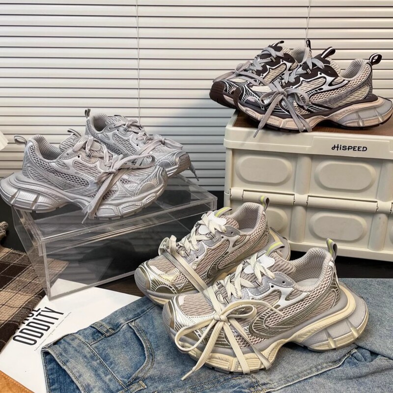 Paris 3XL New Color Fluorescent Grey Torre Shoes Women's Retro Platform Mesh Casual sneaker Heated Shoes