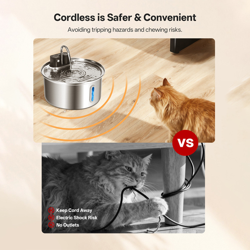 Acero inoxidable 3.2L de gran capacidad para gatos y perros beber agua silenciosa inducción infrarroja gatos totalmente automáticos