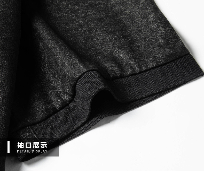 Áo polo nam tay ngắn lụa tơ tằm cao cấp — Màu đen Y233002 chi tiết 18