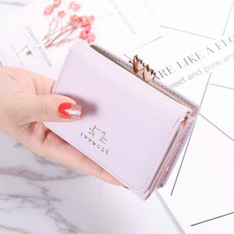 Wallet Women's Korean Style Fashion Small Tri-fold Wallet Portable Short Student Coin Purse Dual-Purpose Wallet Card Holder