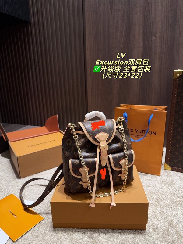 Suitable for Lv Backpack Liner Excursion Small School Bag Ultra-Light Dupont Paper Cosmetics Bag Support Modified Double Shoulder Straps