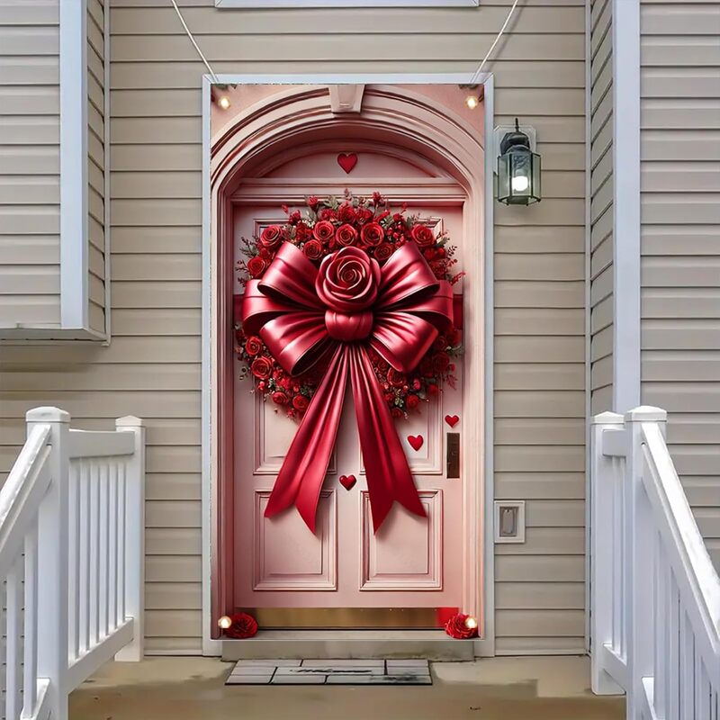 Qzb2650 Cross-Border Valentine's Day Door Curtain Porch Decoration Backdrop Holiday Party Atmosphere Banner Decoration Hanging Cloth Qzb2650 Cross-Border Valentine's Day Door Curtain Porch Decoration Backdrop Holiday Party Atmosphere Banner Decoration Hanging Cloth