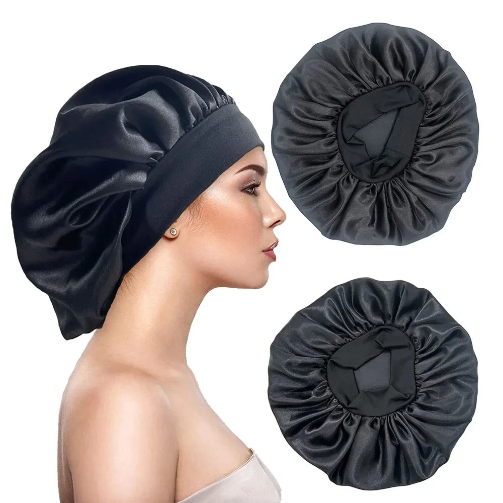 Amazon transfronterizo amplio borde alto elástico sombrero de dormir sombrero de quimioterapia sombrero para el cabello sombrero para el cabello seco