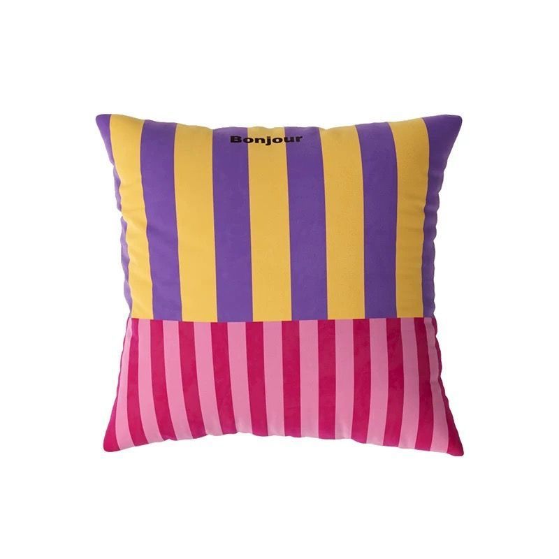 Retro rayas almohada cubierta cuadrada nórdica simple sala de estar cojín de sofá doméstico dormitorio cojín de cabecera cojín