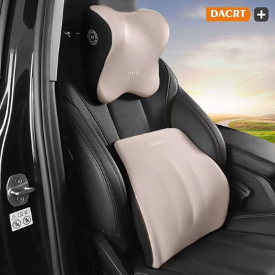 Neck Pillow Car Pillow Memory | Waist support - beige-headrest-lumbar-support