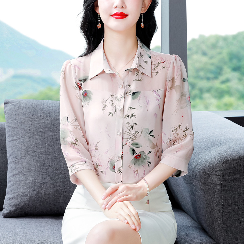 Elite elegant summer fashionable classic silk shirt