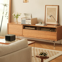 北欧实木电视柜家用客厅简约长虹玻璃视听柜酒店大容量收纳置物柜
