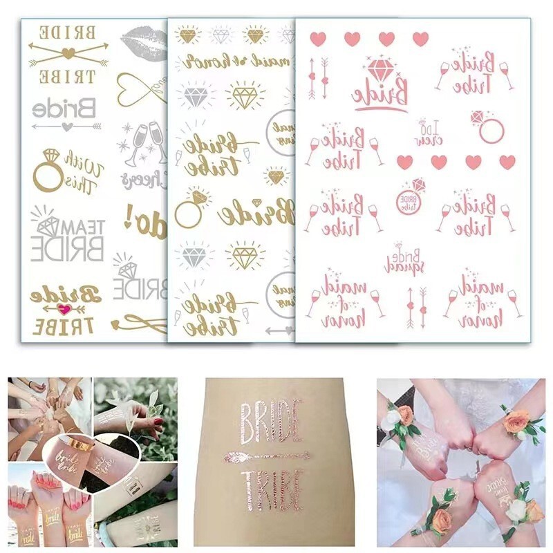 Bachelorette party wedding water transfer foil sticker bride to be rose gold tattoo sticker bride sticker Bachelorette party wedding water transfer foil sticker bride to be rose gold tattoo sticker bride sticker