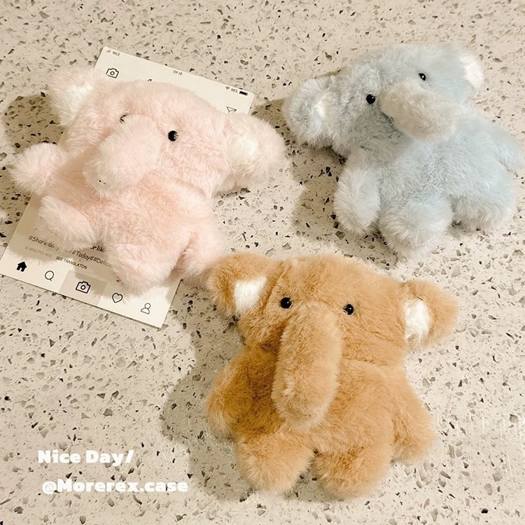 Autumn and Winter Pink Plush Elephant Suitable for Apple Airpodspro3 Wireless Bluetooth Headphone Case 4Th Generation New Soft Case