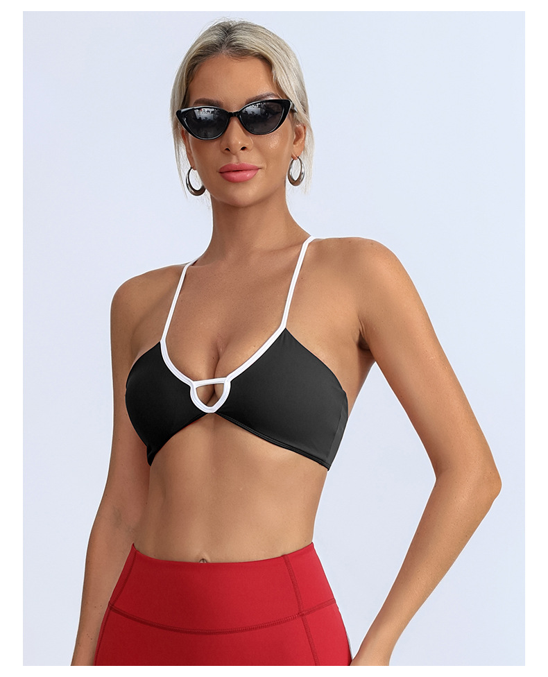 Nueva ropa de fitness transfronteriza para mujeres correa de hombro ajustable con almohadilla de pecho europea y americana sexy conjunto de yoga de espalda abierta