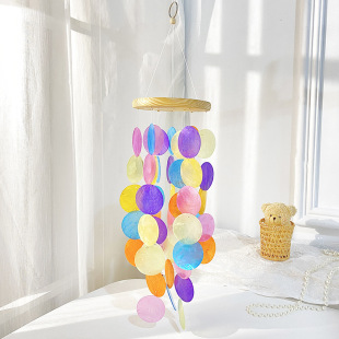 Creative ins Fresh Shell Wind Chimes Decorative Mirror Shell Simple Pastoral Style Living Room Study Balcony Decorative Pendant