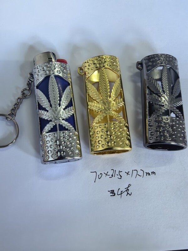 Dolphin-906 Bic J6 Lighter Case Leaf Chain Metal Hollow Design Cross-Border E-Commerce