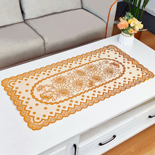 40*84cm长方形西餐垫茶几垫家用免洗客厅经典富贵烫金欧式餐桌