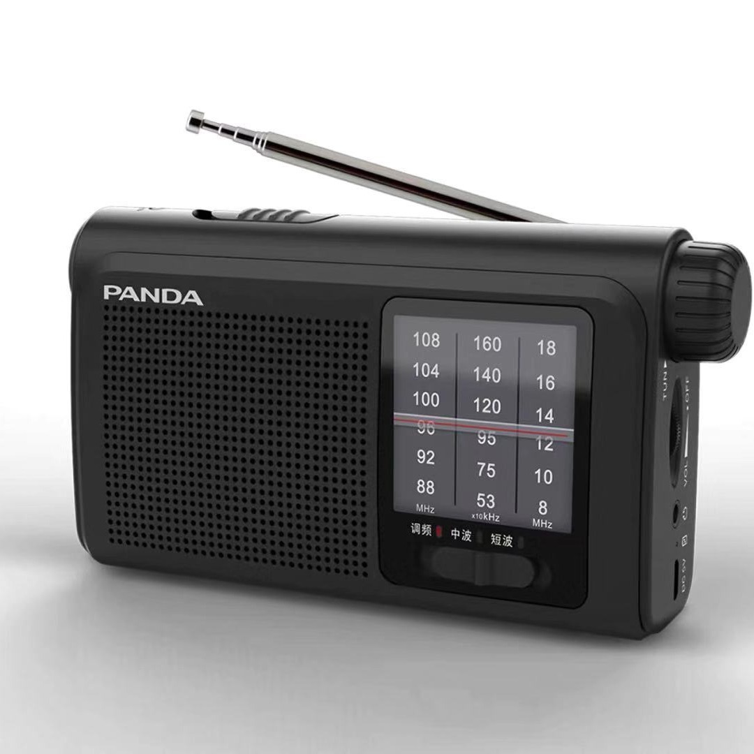 Panda 6241 portativ FM radio, kiçik, şarj edilə bilən