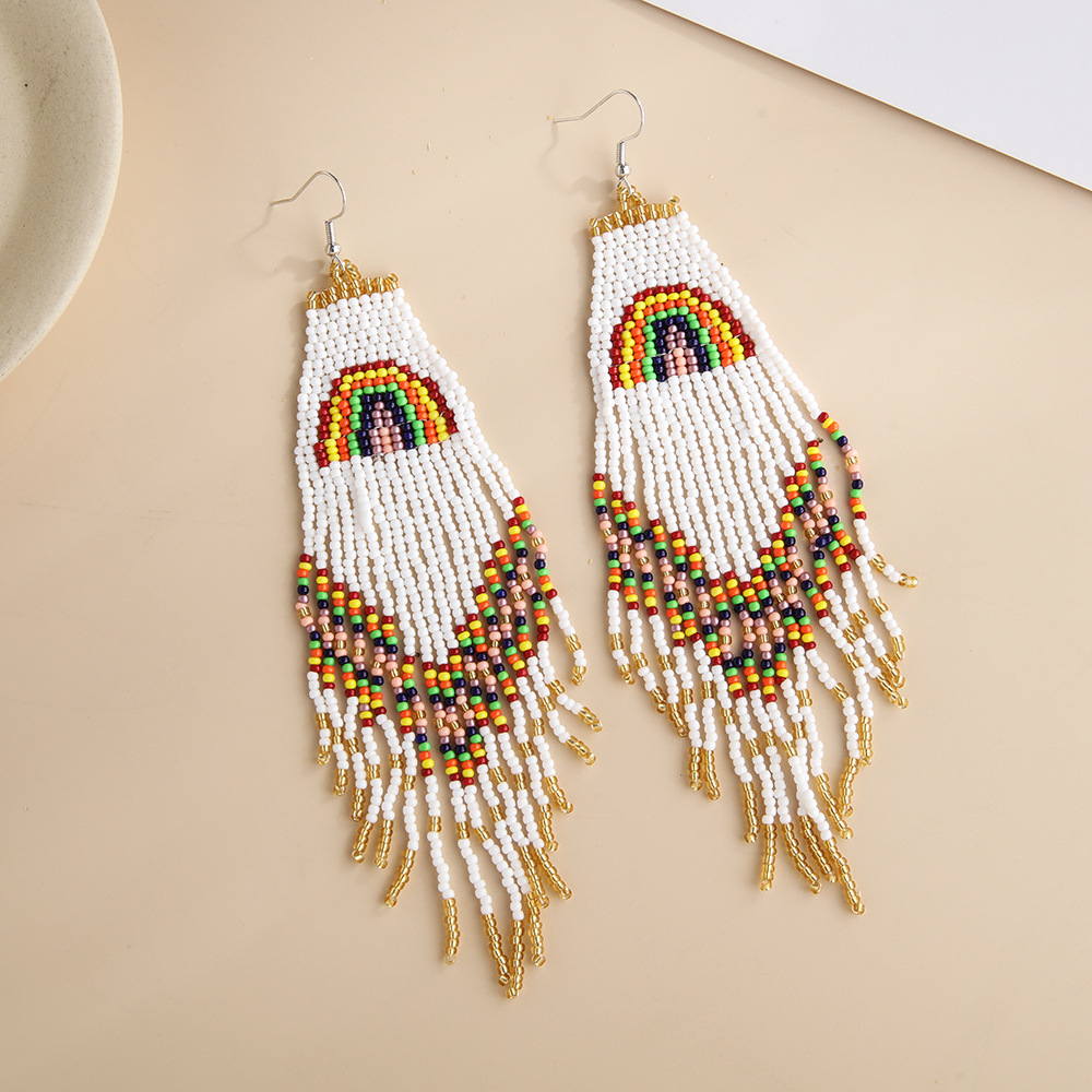 Casual Vacation Rainbow Glass Women's Drop Earrings 1 Pair display picture 4