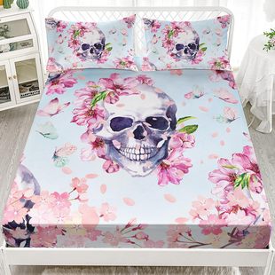 Cool Skull Personality Pattern Mattress Three-piece Set Digital Printed Cross-border European and American Bedding for Adults and Children