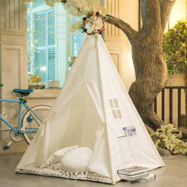 小树芽儿童印第安帐篷室内游戏屋棉质帆布宝宝小孩玩具屋儿童帐篷