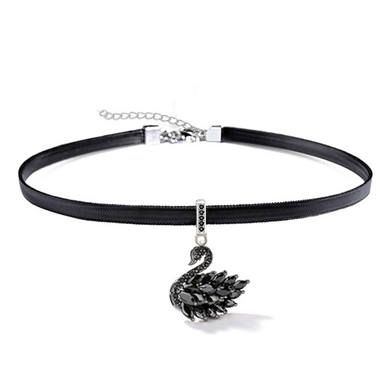 Ожерелье с черным лебедем Женская цепочка на ключицу ювелирные изделия на шею в Корейском стиле шейный ремешок интернет-знаменитость простой индивидуальный темперамент Заводской магазин