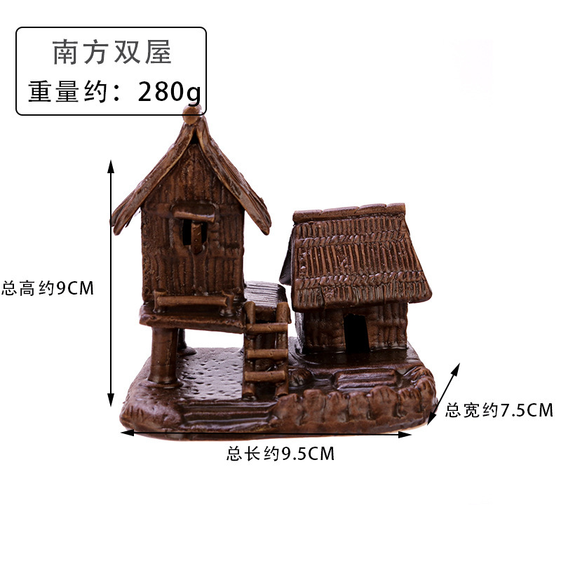 金魚鉢造景装飾卸売水族用品盆栽陶磁器家茅草屋景観金魚鉢造景置物|undefined