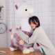Alpaca Doll Internet Celebrity Plush Toy Cute Lamb Sleeping with Sleeping Pillow Bed Sleeping Doll Gift Girl