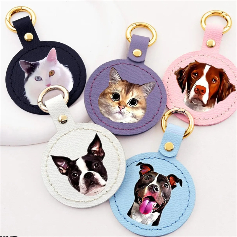 Creative pet pattern diy keychain school backpack name tag personalized bag name keychain