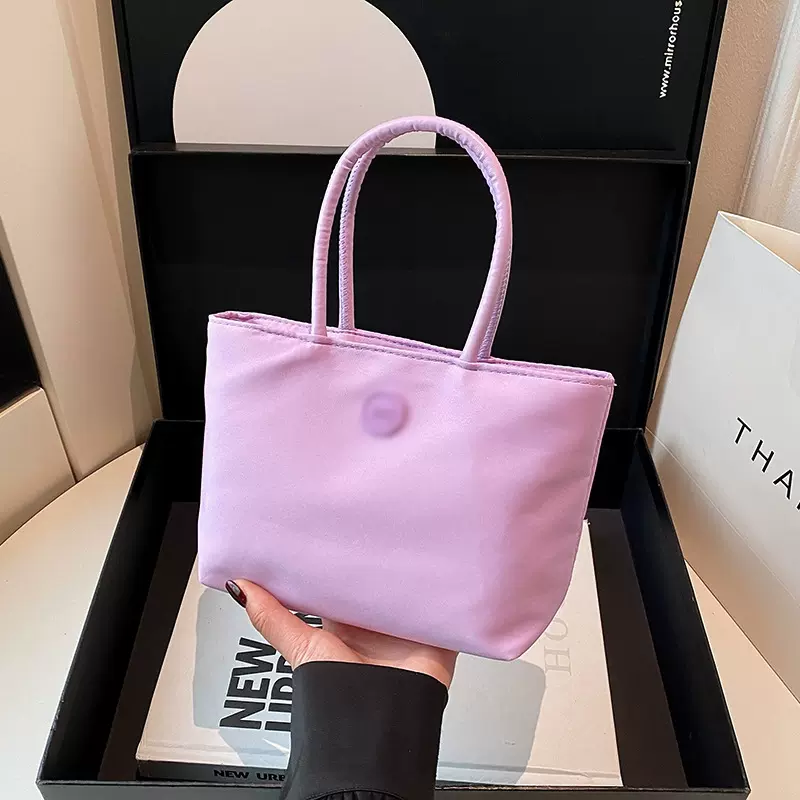 女包小众高级感手提包尼龙布便携大容量通勤手拎包女士单肩包饭袋