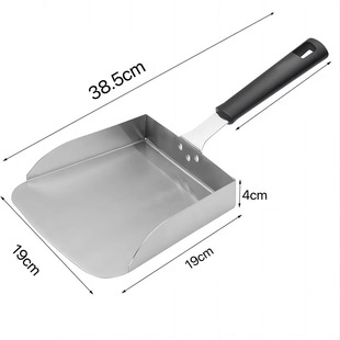 Stainless Steel Food Safety Transfer Shovel Creative French Fries Snack Mobile Shovel Barbecue Tool Wide and Labor-Saving Food Shovel