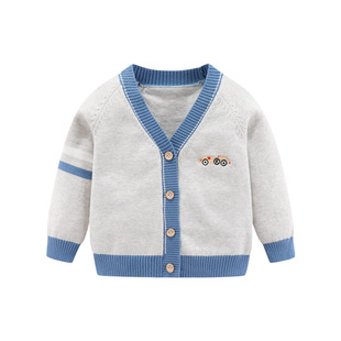 Children's Cardigan Knitwear Jacket Boy's Knitwear Spring & Fall Baby Clothes V Neck Knitwear Baby Kidsren's Clothing Wholesale