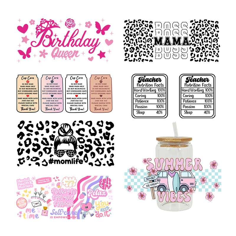 新款 卡通印花 UV杯贴水晶标 logo图案 23cmX11cm 现货批发