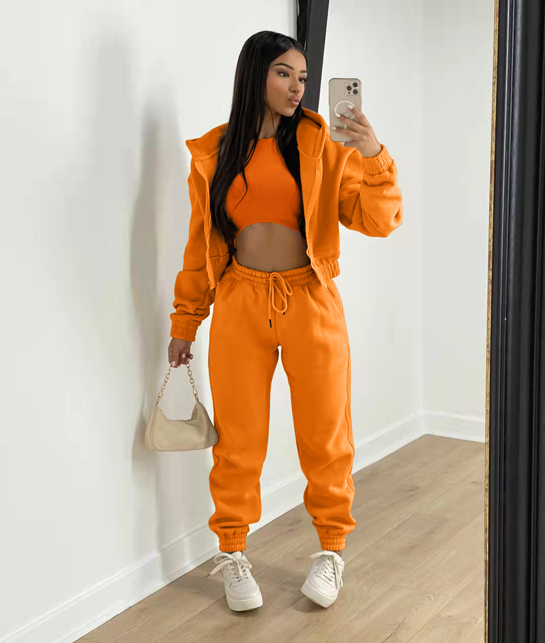 Fashion Solid Color Cotton Blend Pants Sets 3 Piece Set