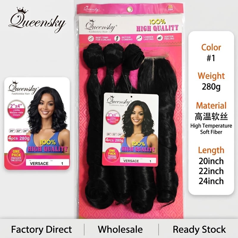 Direct supply from a powerful source factory. European, American, and African foreign trade synthetic fiber wigs, 3+1 French big wave curls, hot-selling Direct supply from a powerful source factory. European, American, and African foreign trade synthetic fiber wigs, 3+1 French big wave curls, hot-selling